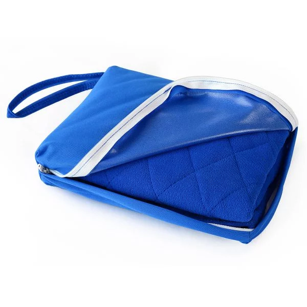 Blue Incontinence Chair Pad in Carry Bag